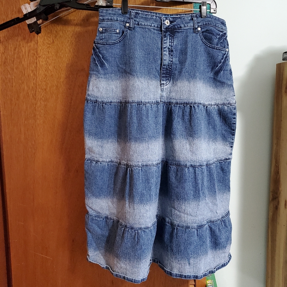 Apollo long denim skirt